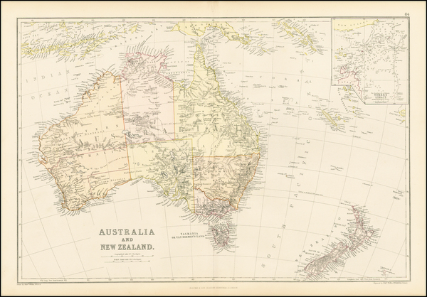 1-Australia and New Zealand Map By Blackie & Son