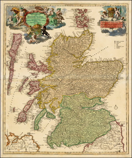 44-Scotland Map By Johann Baptist Homann