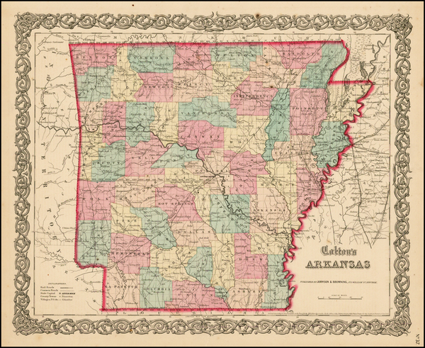 20-South Map By Joseph Hutchins Colton