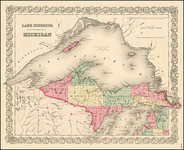 42-Midwest Map By Joseph Hutchins Colton