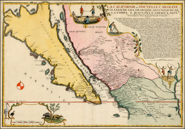 30-Southwest, Mexico, Baja California, California and California as an Island Map By Nicolas de Fe