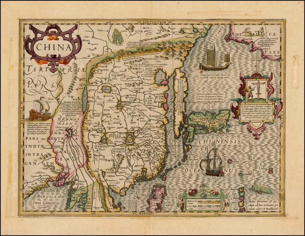 32-China, Japan and Korea Map By Jodocus Hondius