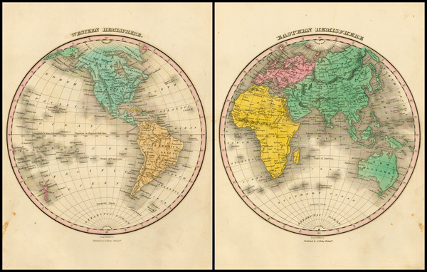 37-World, World, Eastern Hemisphere and Western Hemisphere Map By Anthony Finley