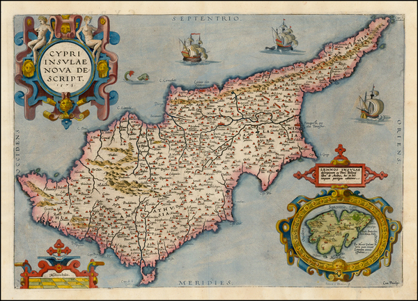 69-Mediterranean and Balearic Islands Map By Abraham Ortelius