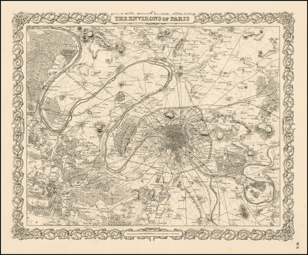 67-France Map By Joseph Hutchins Colton