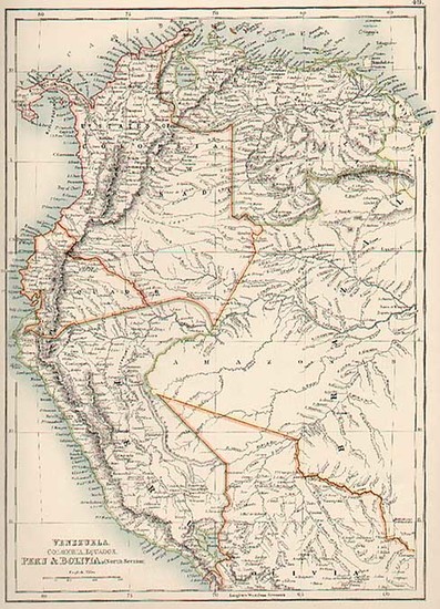 53-South America Map By Adam & Charles Black