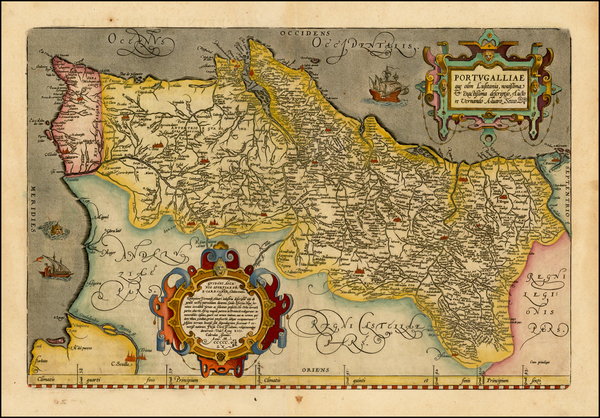 96-Portugal Map By Abraham Ortelius