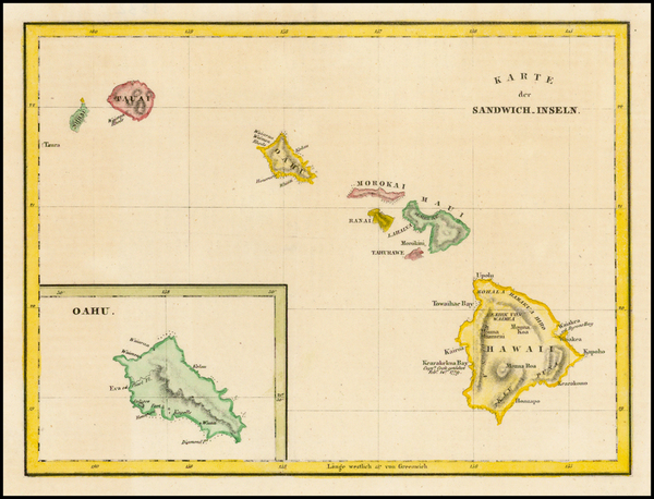 64-Hawaii and Hawaii Map By George Vancouver