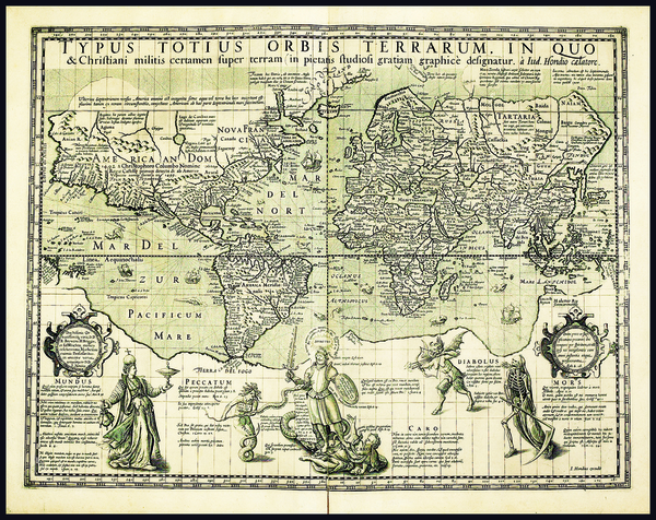 84-World Map By Jodocus Hondius