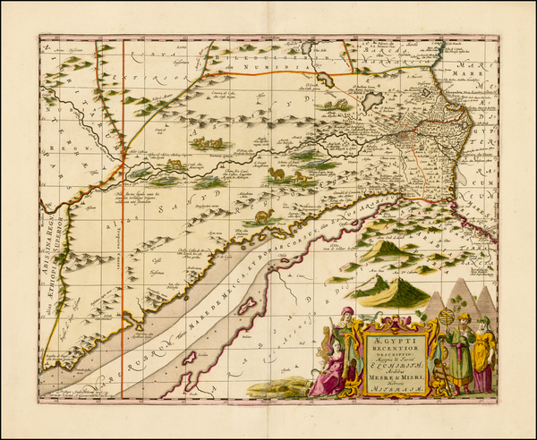 100-Middle East, Holy Land, Egypt and North Africa Map By Peter Schenk  &  Gerard Valk