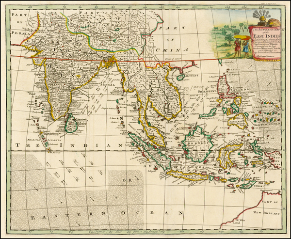 78-India, Southeast Asia, Philippines and Australia Map By Emanuel Bowen