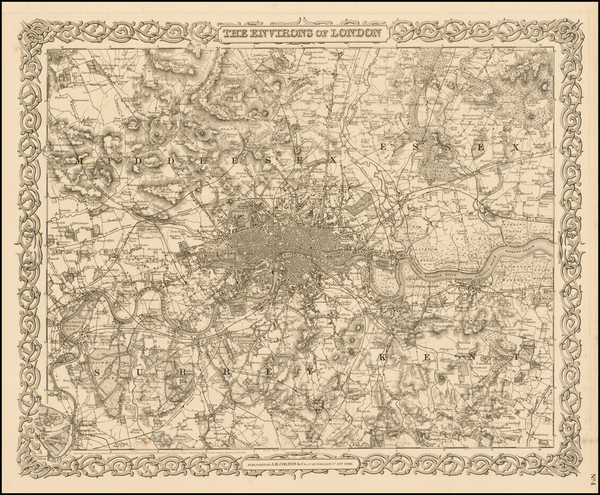 61-British Isles Map By Joseph Hutchins Colton