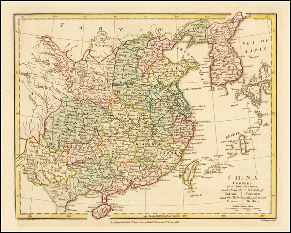 75-China, Japan and Korea Map By Robert Wilkinson