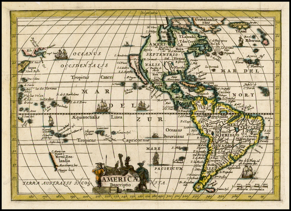 52-South America and America Map By Philipp Clüver