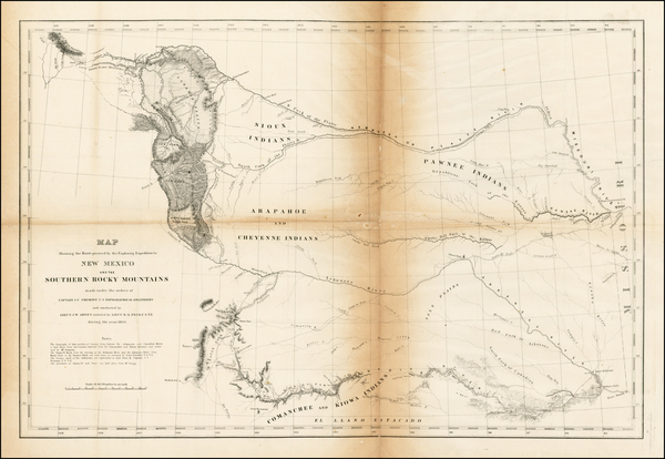 23-Southwest and Rocky Mountains Map By United States Bureau of Topographical Engineers