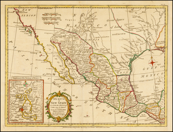 68-Texas, Southwest, Mexico and Baja California Map By Thomas Kitchin