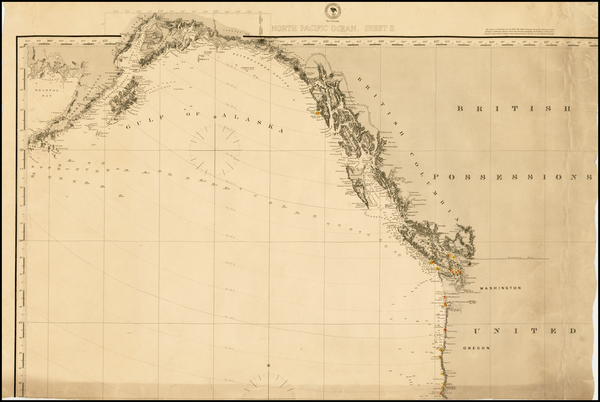 62-Alaska and Canada Map By U.S. Navy Hydrographic Office