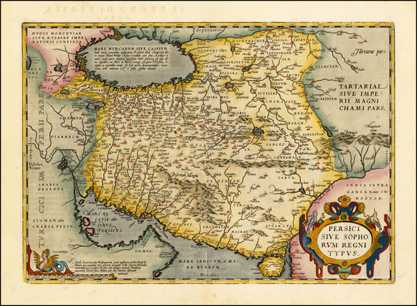 10-Central Asia & Caucasus and Middle East Map By Abraham Ortelius