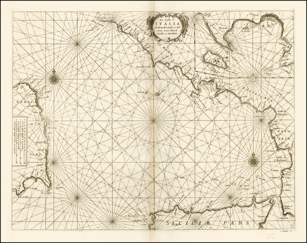 84-Italy, Sardinia and Balearic Islands Map By Vincenzo Maria Coronelli