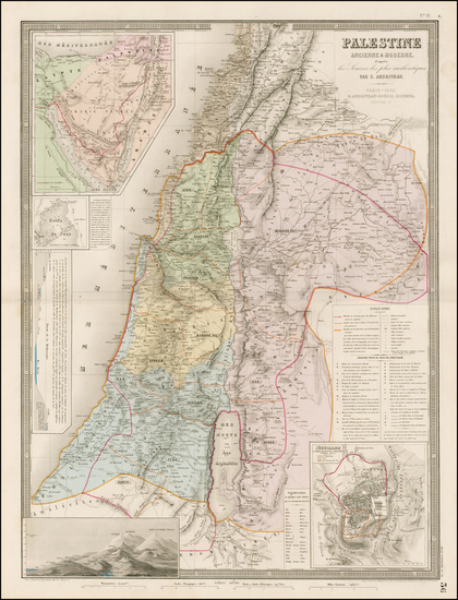 65-Holy Land Map By Eugène Andriveau-Goujon