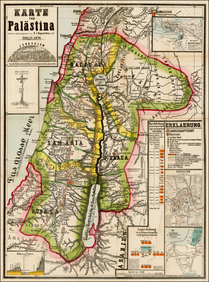 67-Holy Land Map By F. von  Rappard