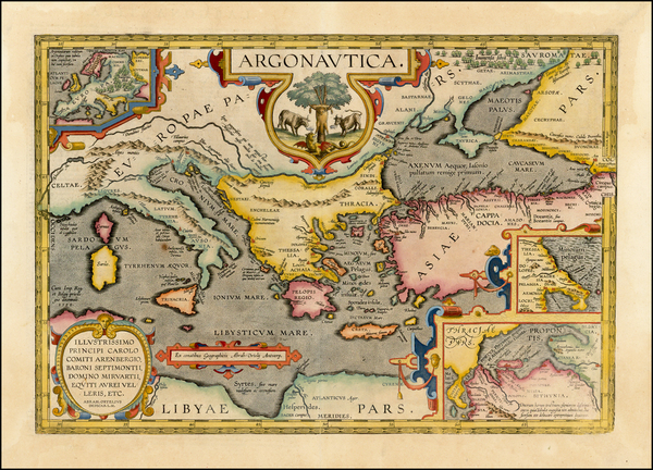 51-Turkey, Mediterranean, Turkey & Asia Minor and Greece Map By Abraham Ortelius