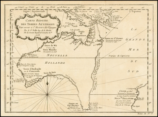 29-Australia Map By Jacques Nicolas Bellin