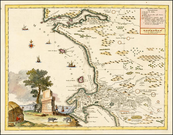 94-South Africa Map By Giambattista Albrizzi