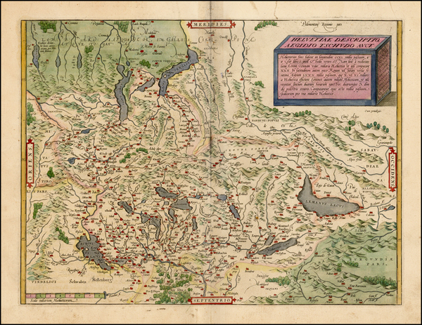 10-Switzerland Map By Abraham Ortelius