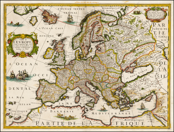 39-Europe and Europe Map By Melchior Tavernier / Petrus Bertius