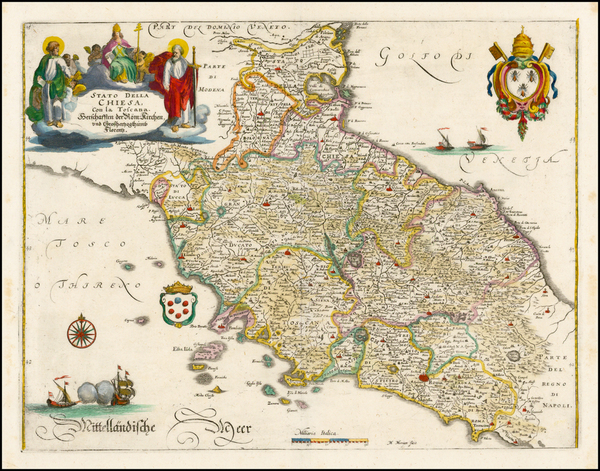 55-Italy Map By Matthaus Merian