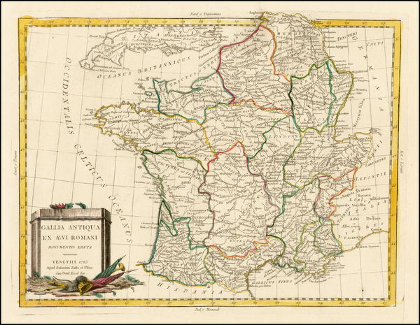 65-France Map By Antonio Zatta