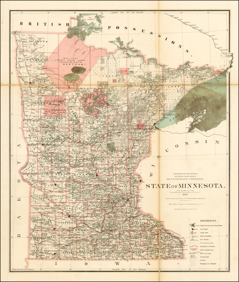 80-Minnesota Map By General Land Office