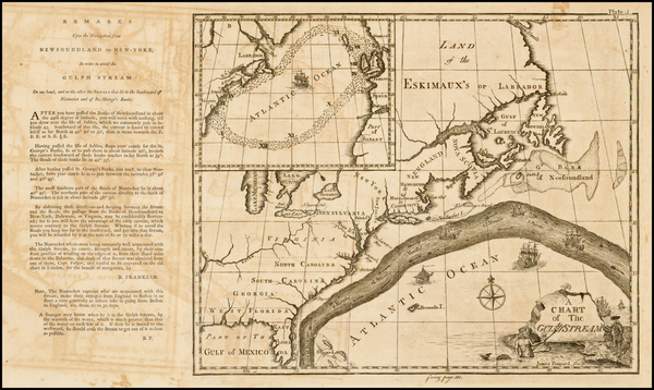 33-Atlantic Ocean, United States, New England, Mid-Atlantic, Florida and Southeast Map By Benjamin