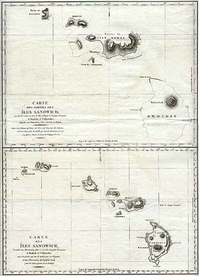 75-Hawaii and Hawaii Map By Jean Francois Galaup de La Perouse