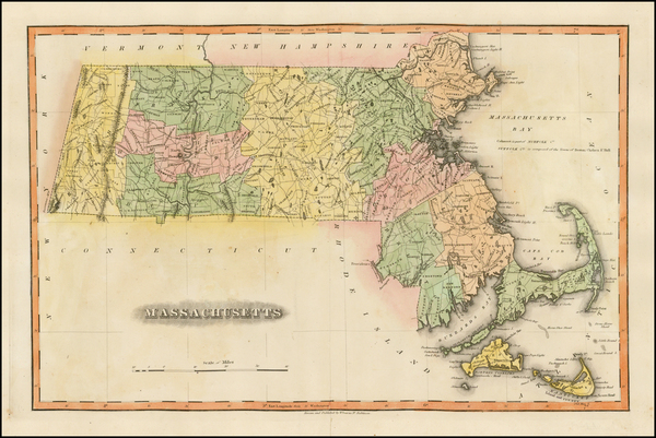 84-New England and Massachusetts Map By Fielding Lucas Jr.