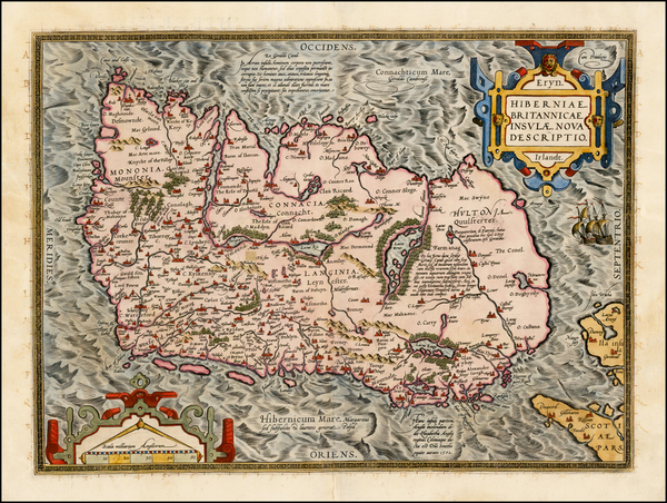 88-Ireland Map By Abraham Ortelius