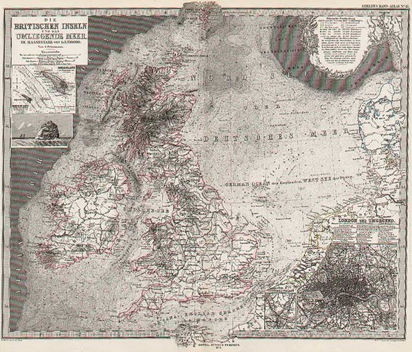 42-Europe and British Isles Map By Adolf Stieler  &  Augustus Herman Petermann