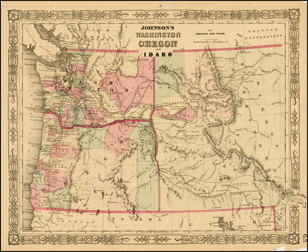 65-Rocky Mountains Map By Benjamin P Ward  &  Alvin Jewett Johnson
