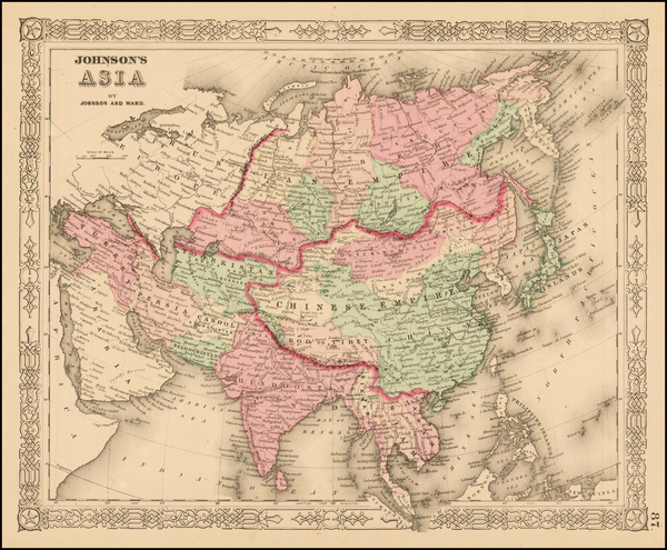 67-Asia and Asia Map By Alvin Jewett Johnson