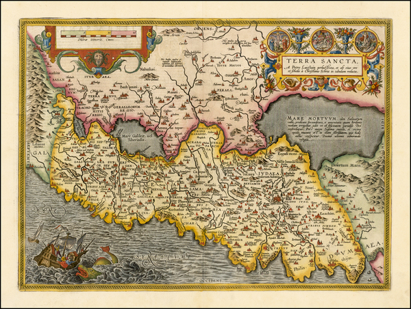 47-Holy Land Map By Abraham Ortelius