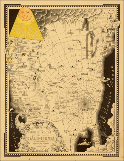 23-United States and California Map By Ernest Dudley Chase