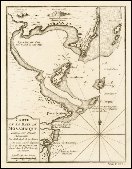 13-East Africa Map By Jacques Nicolas Bellin