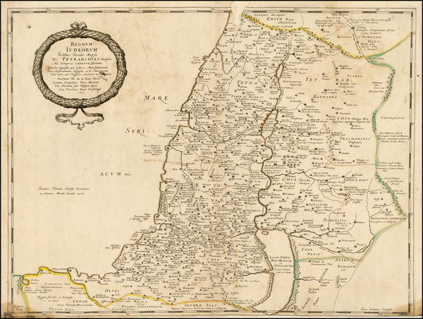 87-Holy Land Map By Philippe de la Rue