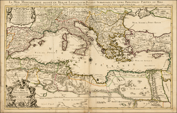 23-Mediterranean, North Africa, Balearic Islands and Greece Map By Alexis-Hubert Jaillot