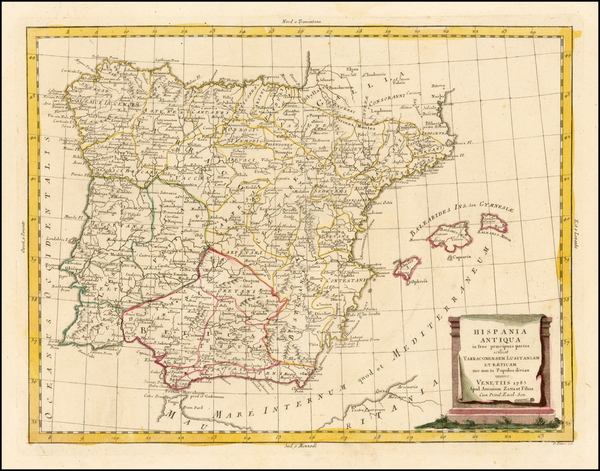 58-Spain and Portugal Map By Antonio Zatta