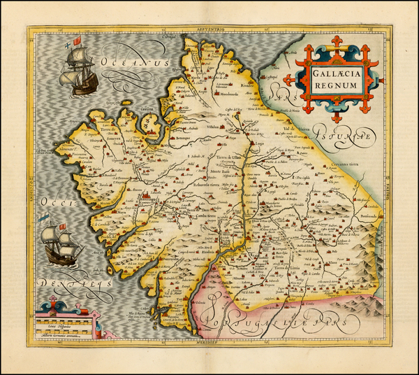 16-Spain Map By  Gerard Mercator