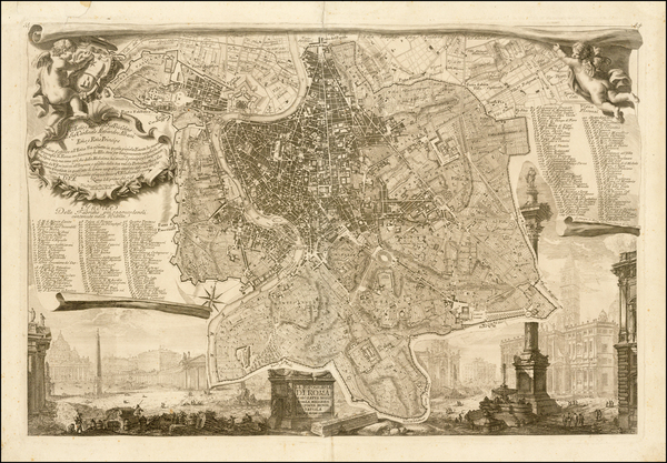 60-Italy Map By Giovanni Battista Nolli  &  Giovanni Battista Piranesi