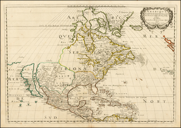 35-Midwest, North America and California Map By Nicolas Sanson