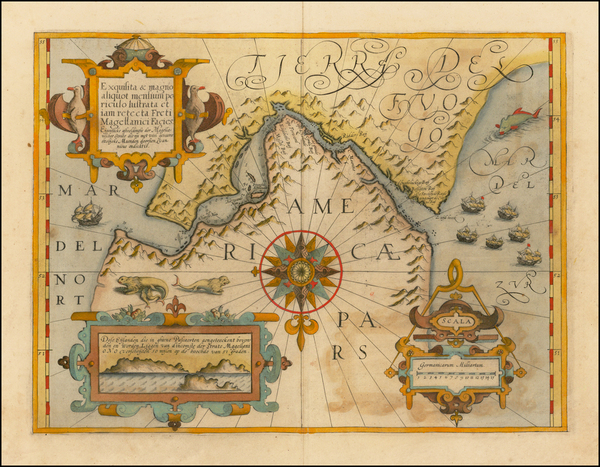 48-Polar Maps and South America Map By Gerard Mercator